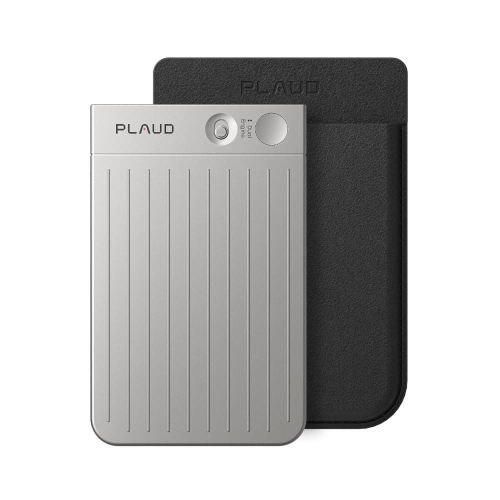 Plaud Note AI Voice Recorder Device/Dictaphone w/Case App Control AI Transcribe & Summarize Support 112 Languages 64GB Digital Audio Recorder Note Taker for Lectures Meetings Calls, Silver