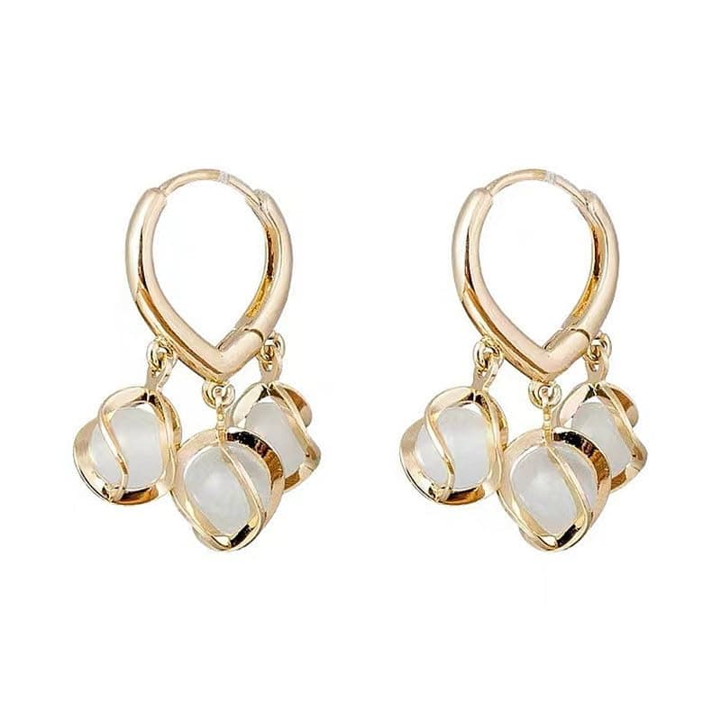 MEENAZ Earrings For Women & Girls | Fashion Hoops Bali Clip On Drop Earring | Korean Gold Plated | Round Shaped Drops pearl | Birthday & Anniversary Gift pearl earrings earrings set for women
