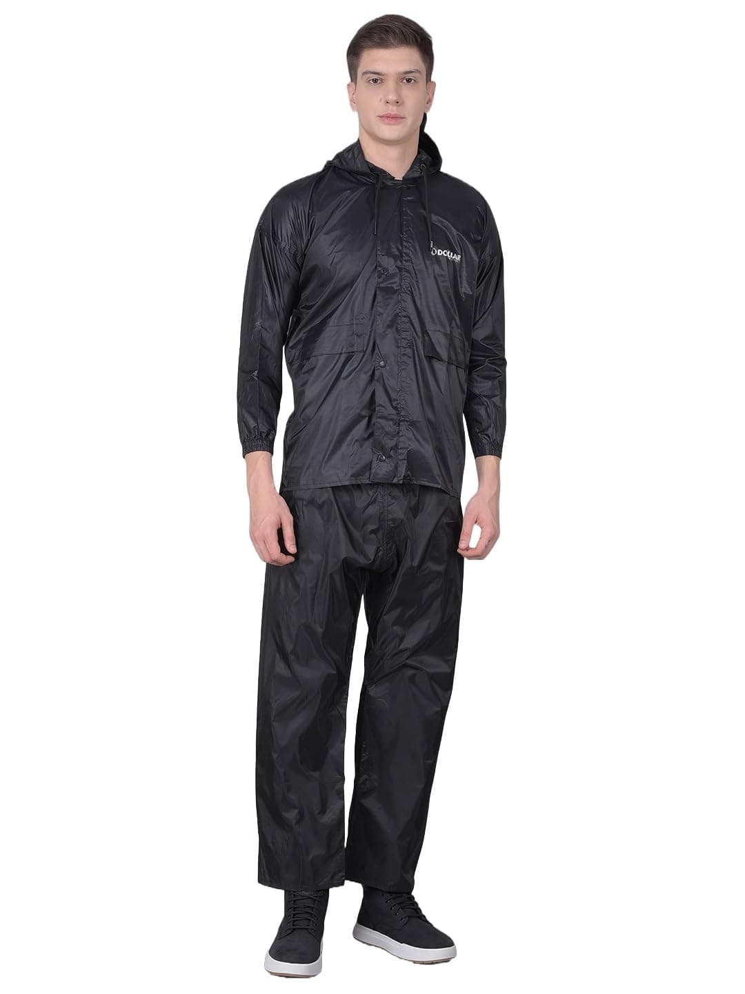 Dollar Rainguard Men's PVC Full Sleeve Solid Raincoat Set With Adjustable Hood and Pocket
