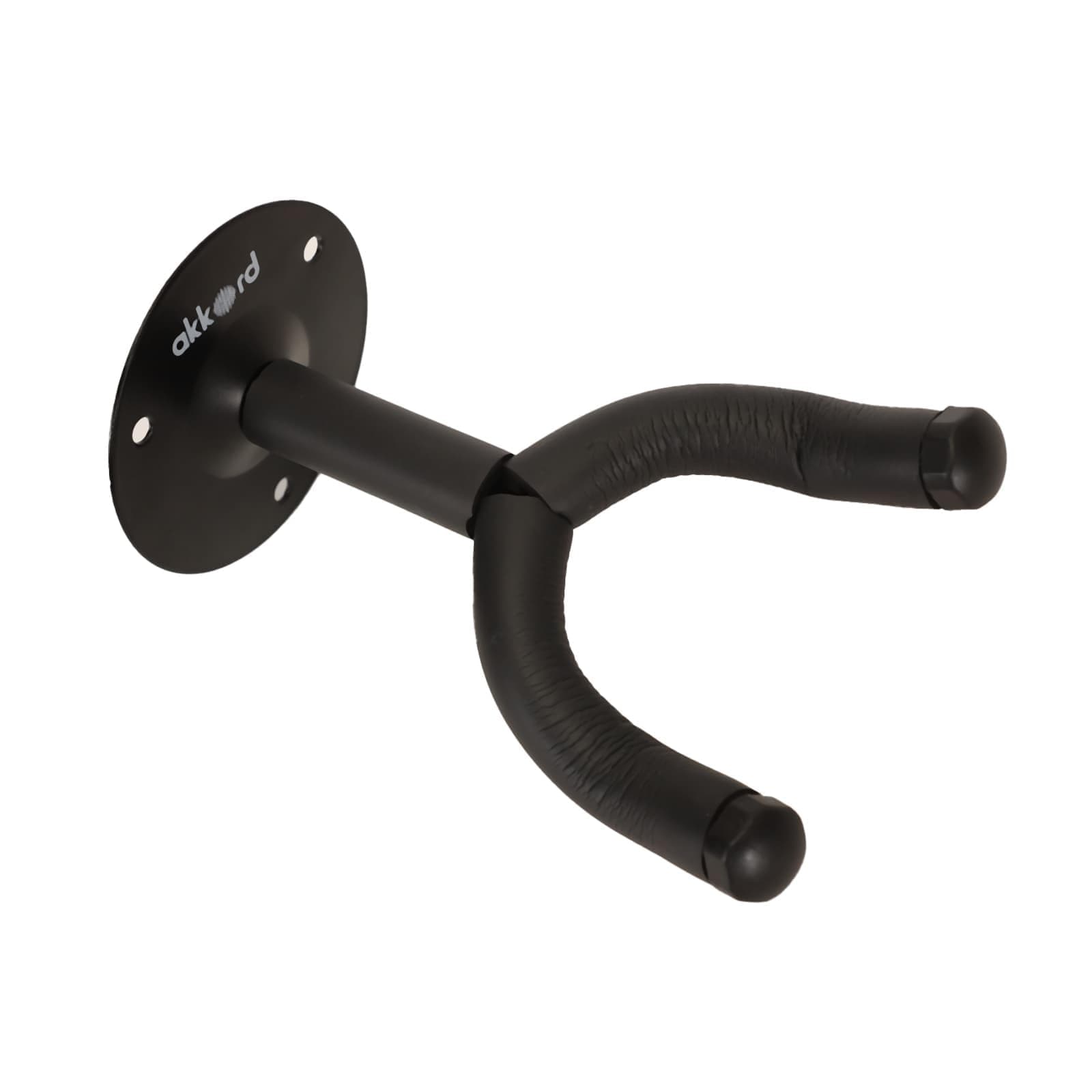 AKKORD Guitar Wall Hanger with Metal Base – Universal Wall Mount Holder for Acoustic, Electric & Bass Guitars – Protective Sponge Sleeve, Heavy-Duty Guitar Hook for Home & Studio Display