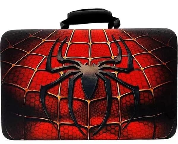 New World Storage bag for PS5 Slim ,Hard Travel Carrying Case Compatible for PS5 Slim Disc and Digital , Waterproof Shoulder Bag with Both Side Compartments Travel Accessories for PS5 Slim (Red-Spider)