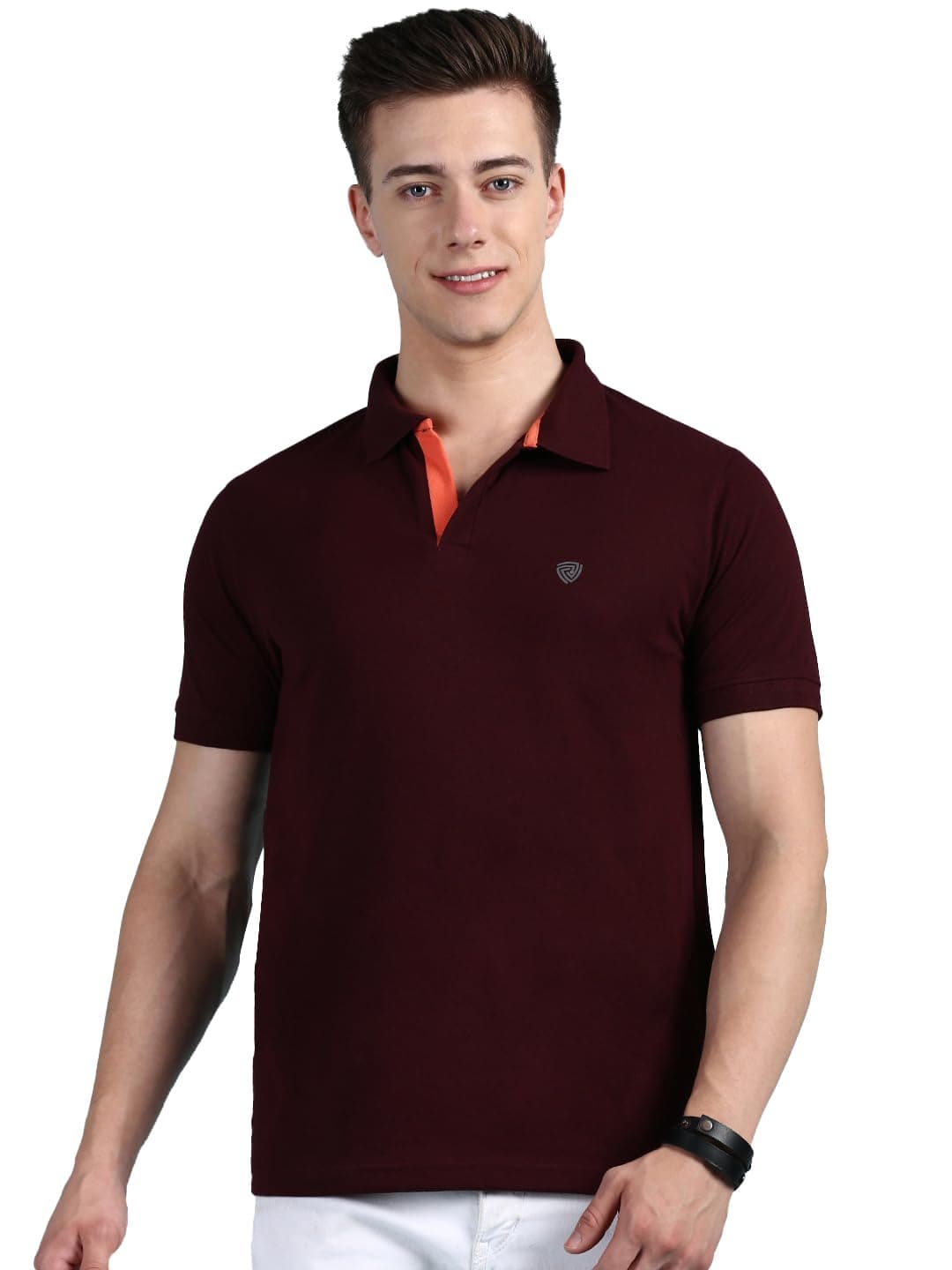 Lux Cozi Men's Cotton Solid Polo Tshirt | Collar Tshirts | Half Sleeves | Stylish & Premium All Day Wear | Pack of 1