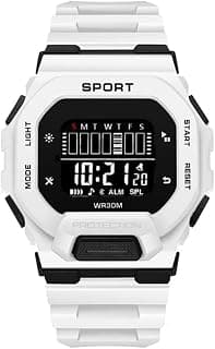 ADNOCK ADNOCK White Silicon Strap Waterproof Smart Led Digital Watch for Men,Boys& Girls