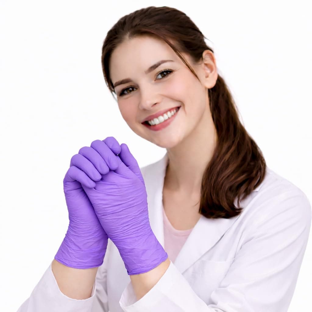 adbeni Nitrile Gloves | Disposable & Powder Free | Premium | for Food Handling, Lab Work, Medical Examination, Kitchen, Cleaning, Cooking, Salon, Spa, Gardening, Industrial, Travel & Grooming