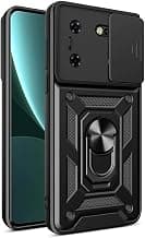Heavy Duty Back Case Cover for Tecno Pova 5 Pro 5G, Shockproof Tecno Pova 5 Pro Back Cover, Ring Case with Kickstand and Camera Protection Shutter - Black