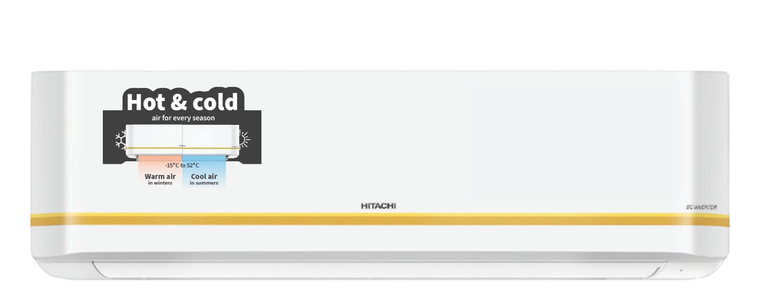 Hitachi 1.5 Ton 3 Star Hot & Cold Inverter Split AC with Expandable Technology (100% Copper, Dust Filter, 3100HP RSQG318HGXA, White)