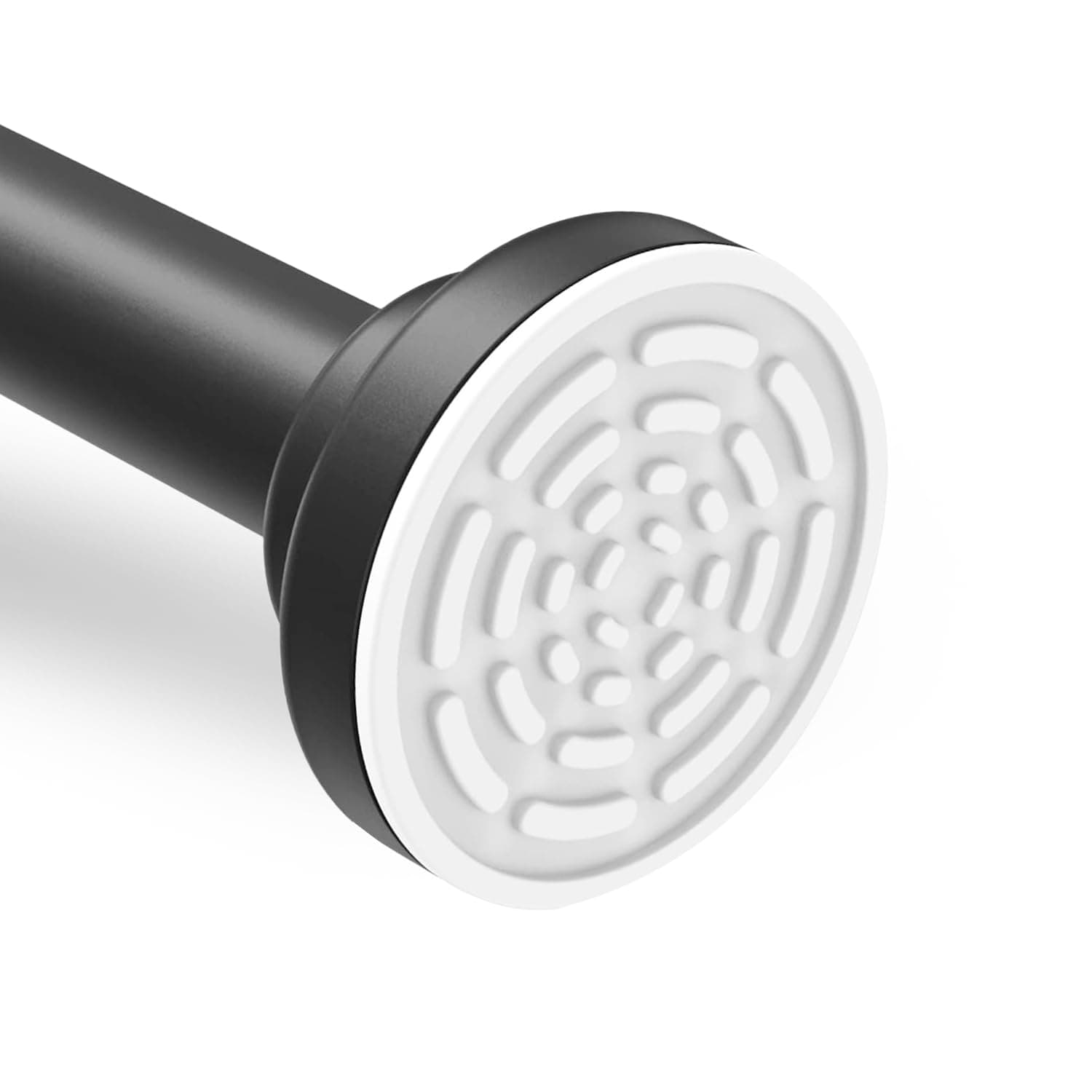 Sunvibe (85Cm To 140Cm) Extendable Shower Curtain Tension Rod Non-Drilling Anti-Skid Spring Pull Rod - (Stainless Steel, Black, 1 Piece)