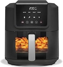Nutricook 5L Air Fryer Slim with 100% Toxin-Free Ceramic Coating—No PTFE, PFAS, PFOA or Microplastics, Clear Window, Light & Large Basket | 1500W, 4 Presets, 2-Year Warranty