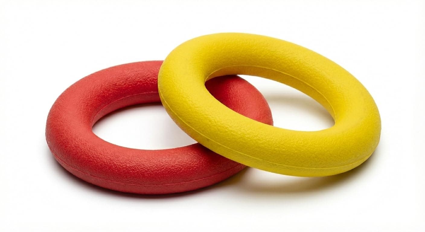 Shiva Rubber Industries Tennikoit Ring, 6 Inch Diameter, Multicolor Rubber Ring for Kids, Outdoor Sports Playing, Tennis Ring Frisbee (Plain, 2)