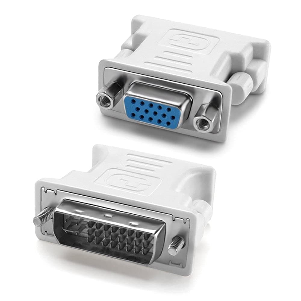 ETZIN DVI to VGA Adapter, DVI-I 24+5 to VGA Male to Female Converter Connector for Computer, Laptop, PC Host, Display Screen, Monitor and Projector NOT Bi-Directional (DVI to VGA Adapter).