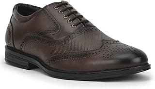 Liberty Fortune HOL-125E – Premium Leather Oxford Brogue Lacing Formal Shoes – Stylish, Cushioned & Non-Slip – Business, Wedding, Office Wear – Black, Brown, Tan – Shoes for Men Formal