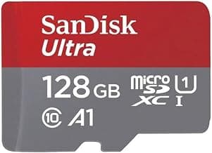 SanDisk Ultra 128GB microSDXC UHS-I, 140MB/s R, Memory Card, 10 Y Warranty, for Smartphones