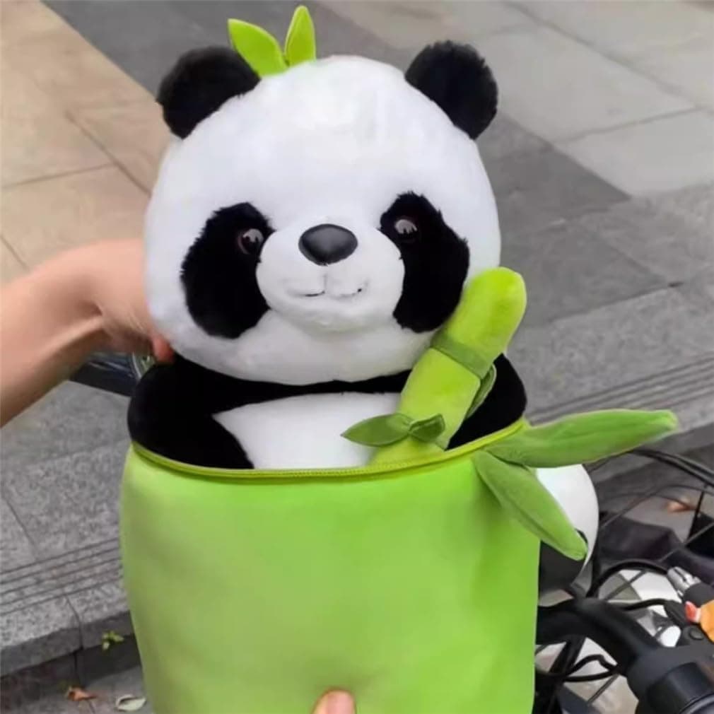 HUG 'n' FEEL SOFT TOYS Kawaii Panda Plush in Bamboo – Soft Stuffed Animal Toy with Bamboo, Cute Plushie Doll Gift for Kids, Girls, Boys, Birthday, Valentine’s Day