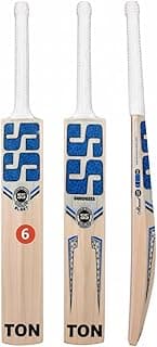 Cricket Bat, Professional Grade Willow, Red and Black Design, Size 06 (Blue bat)