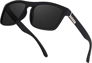 Dervin UV Protected Retro Square Light Weight Matt Finish Polarized Sunglasses for Men and Women (Medium)