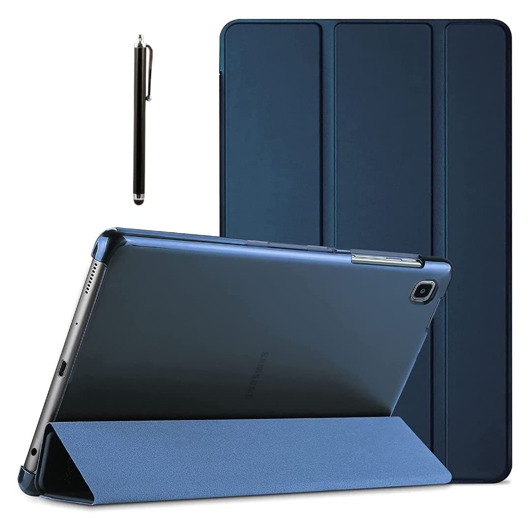 ProElite Smart Flip Case Cover for Samsung Galaxy Tab A7 Lite 8.7" SM-T220/225 Translucent Back with Stylus Pen, Dark Blue