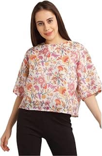 Zink London Women's White Printed Fitted Top