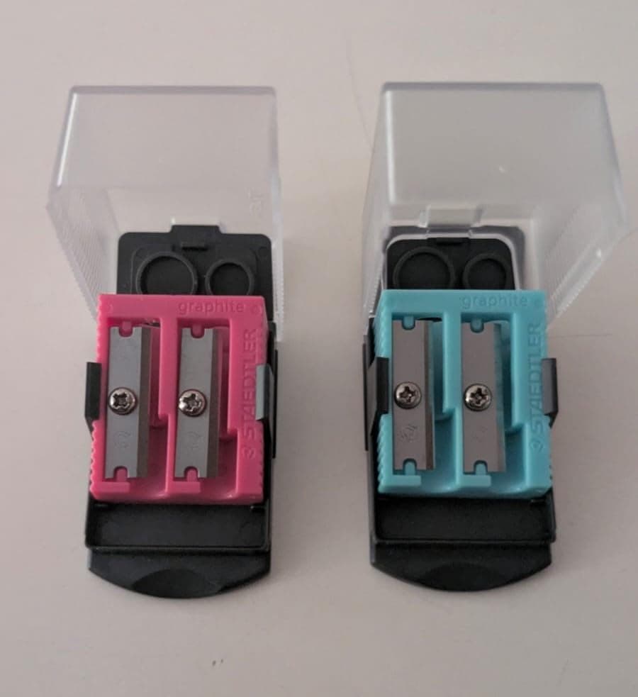 Staedtler 512 60C Double-Hole tub Sharpener in Assorted Colours - Pack of 2 nos.