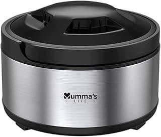 Mumma's LIFE Stainless Steel Thermoware Casserole with Lid for Roti/Chapati | Double Wall Insulated Hot Pot for Hot Meal/Chapati/Curry Set of 1 (4500ML)