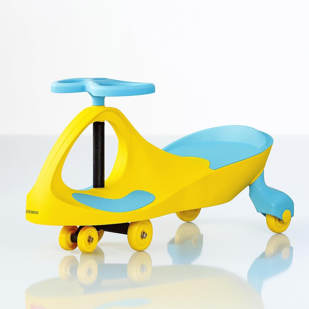 Storio Boomer Kids Magic Swing Car Twister Ride On | Toy Car with PU Wheels | Toy Car for 1+Years | Push Ride on Baby Car,100 Kg Capacity | Birthday Gift for Kids Boys and Girls - Yellow