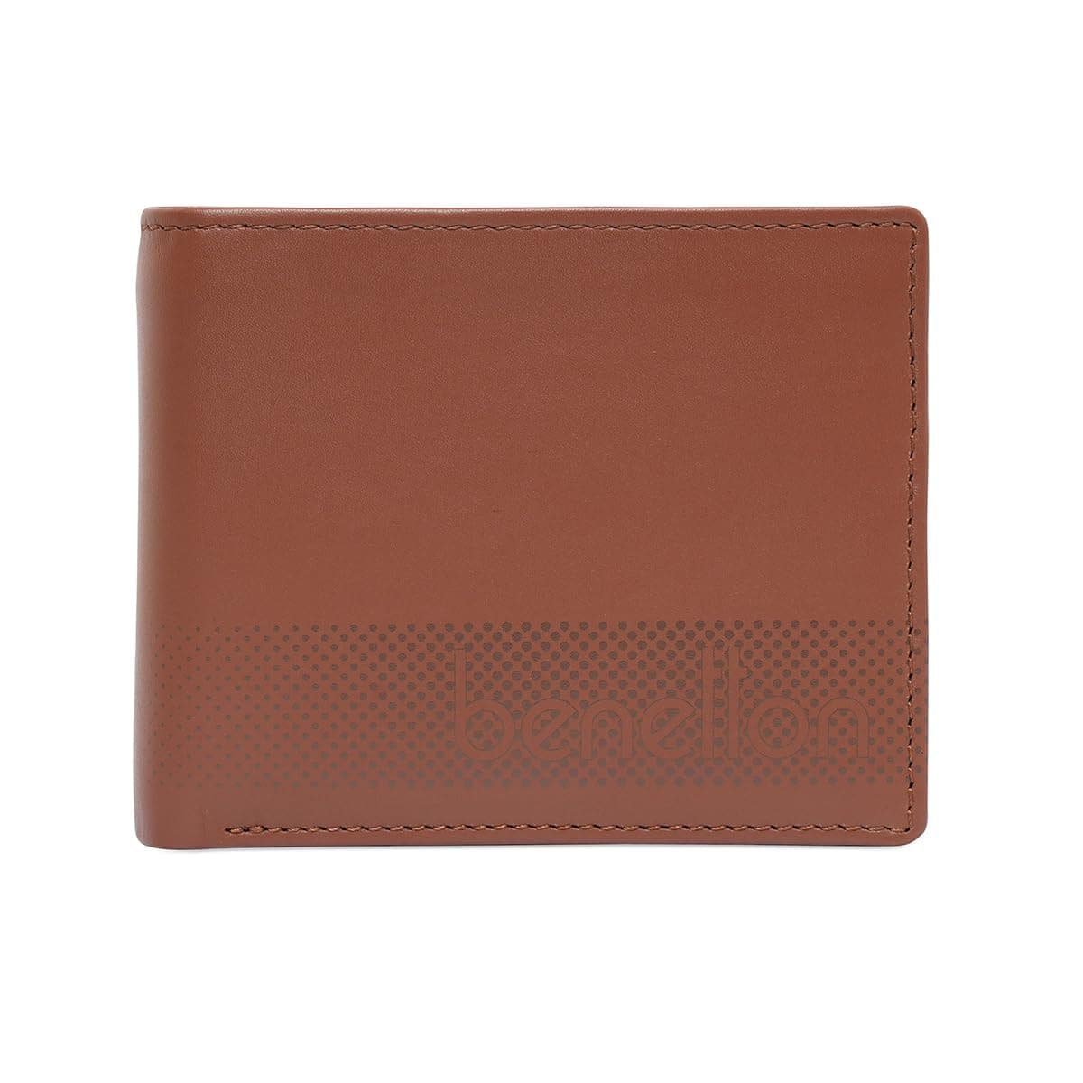 United Colors of Benetton Men Lucie Leather Global Coin Wallet - Tan