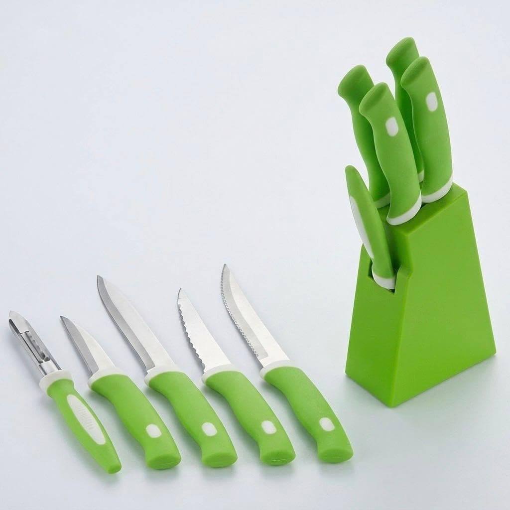 Jpiez Knife for Kitchen Use, Chaku Set with Stainless Steel Blades, Sharp Vegetable Chopping Knife Set for Home, Cooking & Multipurpose Cutting