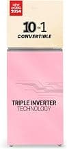 Haier 328 L, 3 Star, Convertible 10-in-1 Triple Inverter & Fan Motor Technology, Frost Free Double Door Refrigerator (HRF-3783CPG-P, Cream Pink Glass)