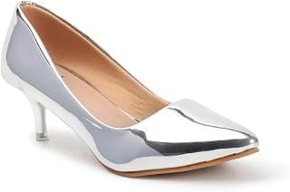 Carlton London Women's Metallic Pointed Toe Kitten Heel Pumps