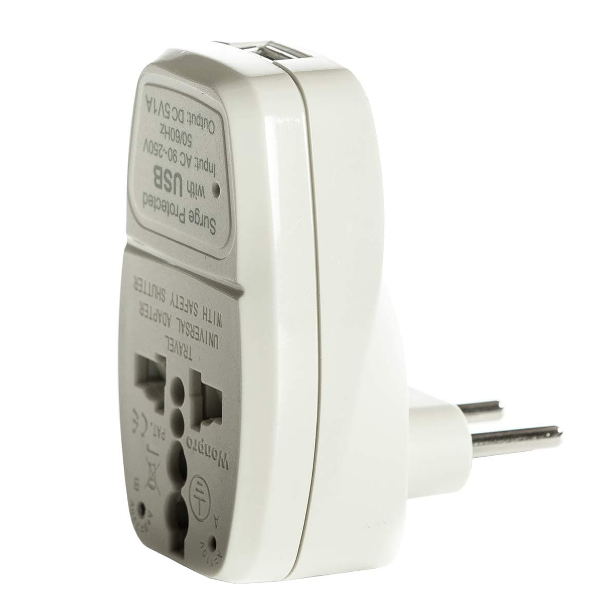 Orei India to Europe, Turkey, Spain & More (Type C) Travel Adapter Plug - 3 in 1 - CE Certified - RoHS Compliant with USB and Surge Protection Worldwide Adapter (DBU-C)