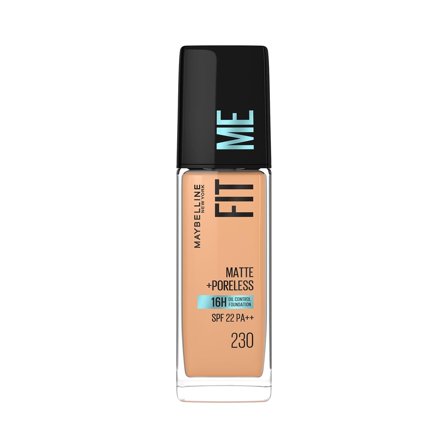 Maybelline New York Fit Me Matte + Poreless Liquid Foundation, 230 | 230 - Matte Foundation |16 HR Oil Control | SPF 22 | Non-comedogenic | Blurs pores, 30 ml