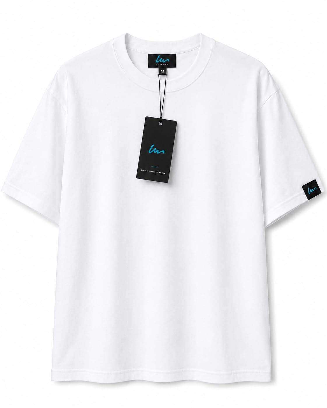 LM STUDIO Oversized T-Shirt for Men, Premium Combed Cotton, Drop Shoulder, Baggy Fit, Black/White/Charcoal Grey