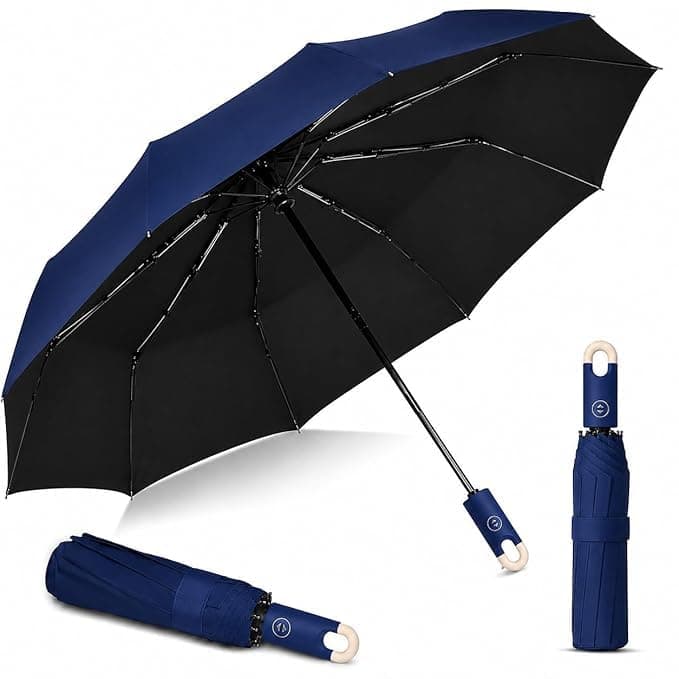 Zancia UV Reversible Umbrella with Novelty Carabiner Handle, Travel-Friendly Umbrellas for Sun & Rain Protection, Windproof Compact, Automatic Open/Close,Plant Cutter for Home Garden Men and Women