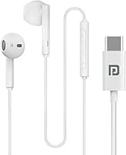 Portronics Conch Theta C in Ear Type C Wired Earphones with in Line HD Mic, Powerful Audio, 14.2mm Driver, Unique Earbuds Design, TPE Anti Tangle Wire, in line Controls, Wide Compatibility(White)