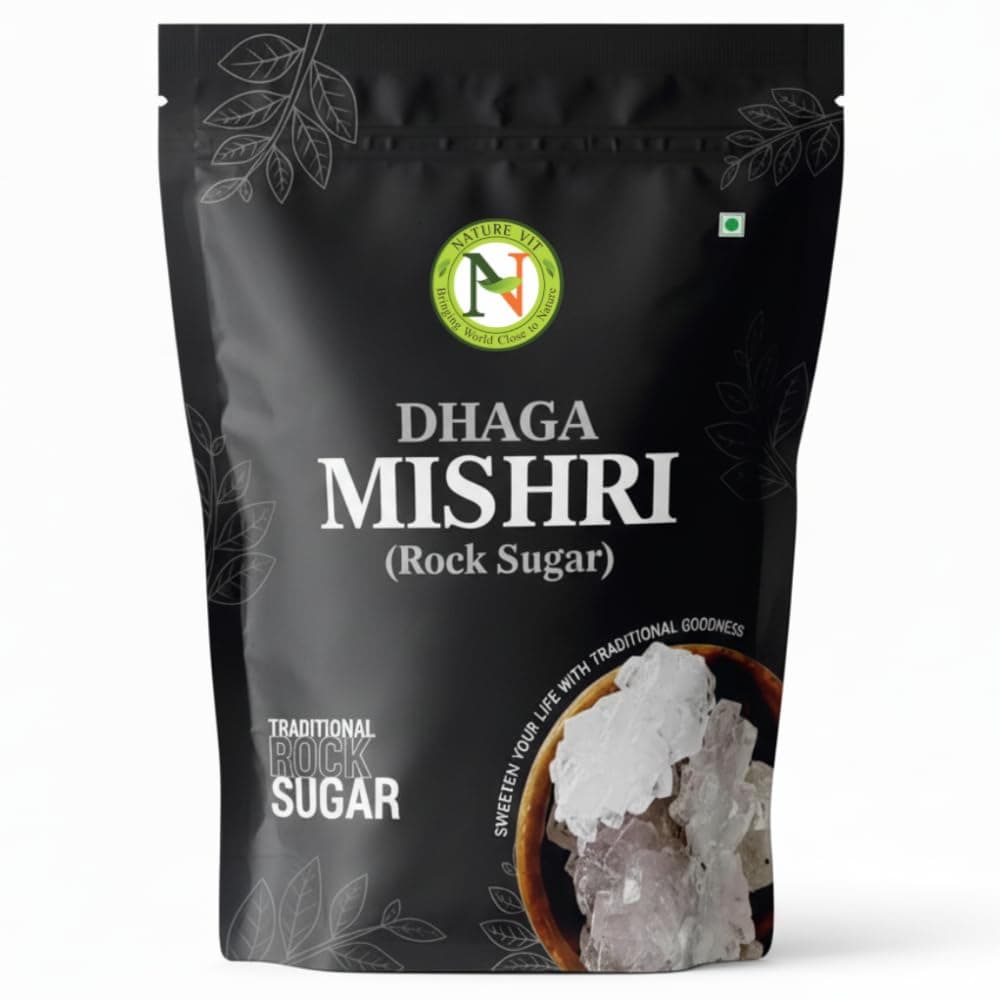 Nature Vit Dhaga Mishri, 900g | Rock Sugar | Pure Thread Crystal | Thread Mishri | Mishri Crystal