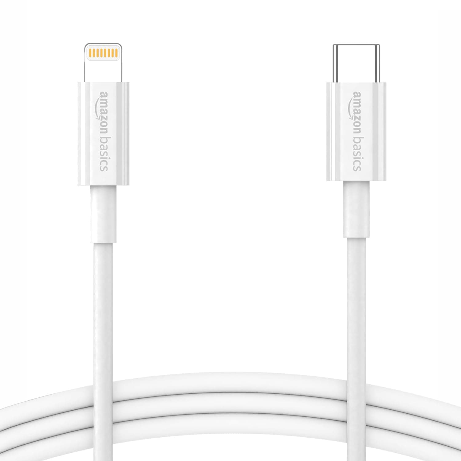 amazon basics TPE Type-C to Lightning Cable | 30W Fast Charging, 480Mbps Data Transfer Speed | Compatible With iPhone, iPad Air, Pro, Mini, iPad | 1 meter (White)