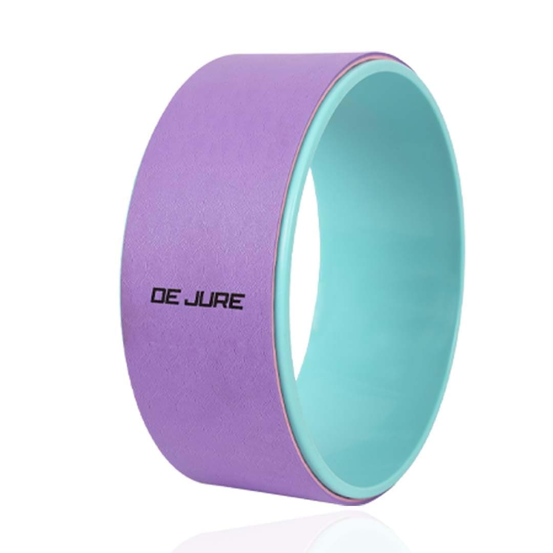 De Jure Fitness Yoga Wheel | Ideal for Stretching, Backbends, Exercise, Deep Tissue Massage & Back Pain Relief | Dharma Yoga Prop Wheel with Ultimate Comfort - Violet