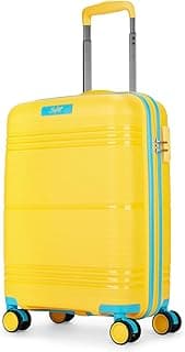 Skybags Cabin Paratrip Hardshell Luggage (55 Cm) | Polypropylene Luggage 4 Wheel Inline Trolley Bag with 8 Wheels | Bumblebee | Unisex, Small, Yellow