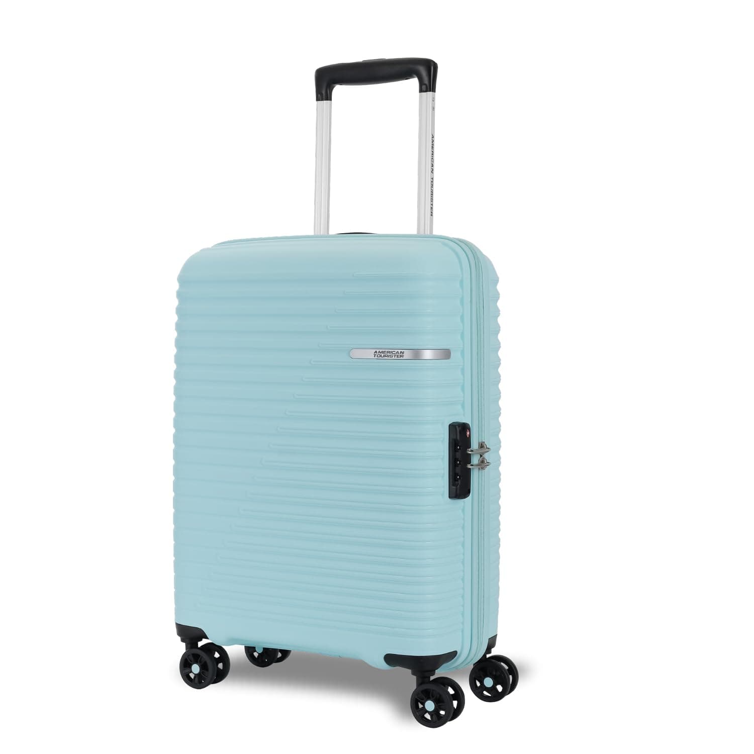 American Tourister Liftoff+|Small Size Cabin Trolley Bag (55 cm) for Travel|360° 8 Wheel Spinner Travel Luggage|Hard Case Polypropylene (PP) Suitcase|Mounted TSA Lock|Spa Blue