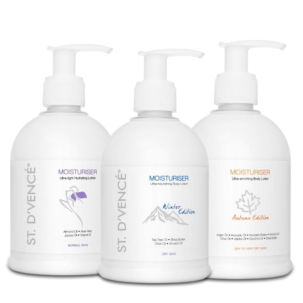 ST. D'VENCE Super Moisturizer Body Lotion Combo | Body Lotion for Women & Men | Original + Winter + Autumn | Deep Moisturisation for All Skin types- 300 ml (Pack of 3) (Super Saver)