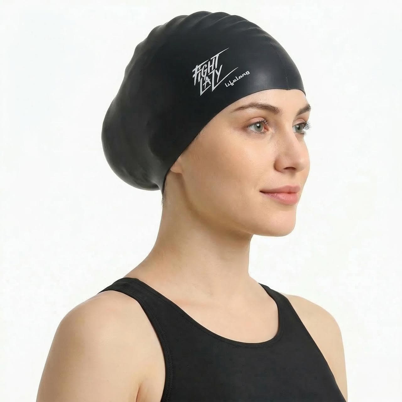 Lifelong Swimming Cap for Women - Swim Hair Caps for Long Hair- Waterproof Head Cover Cap - Silicone Hair Cover Cap for Adult Women