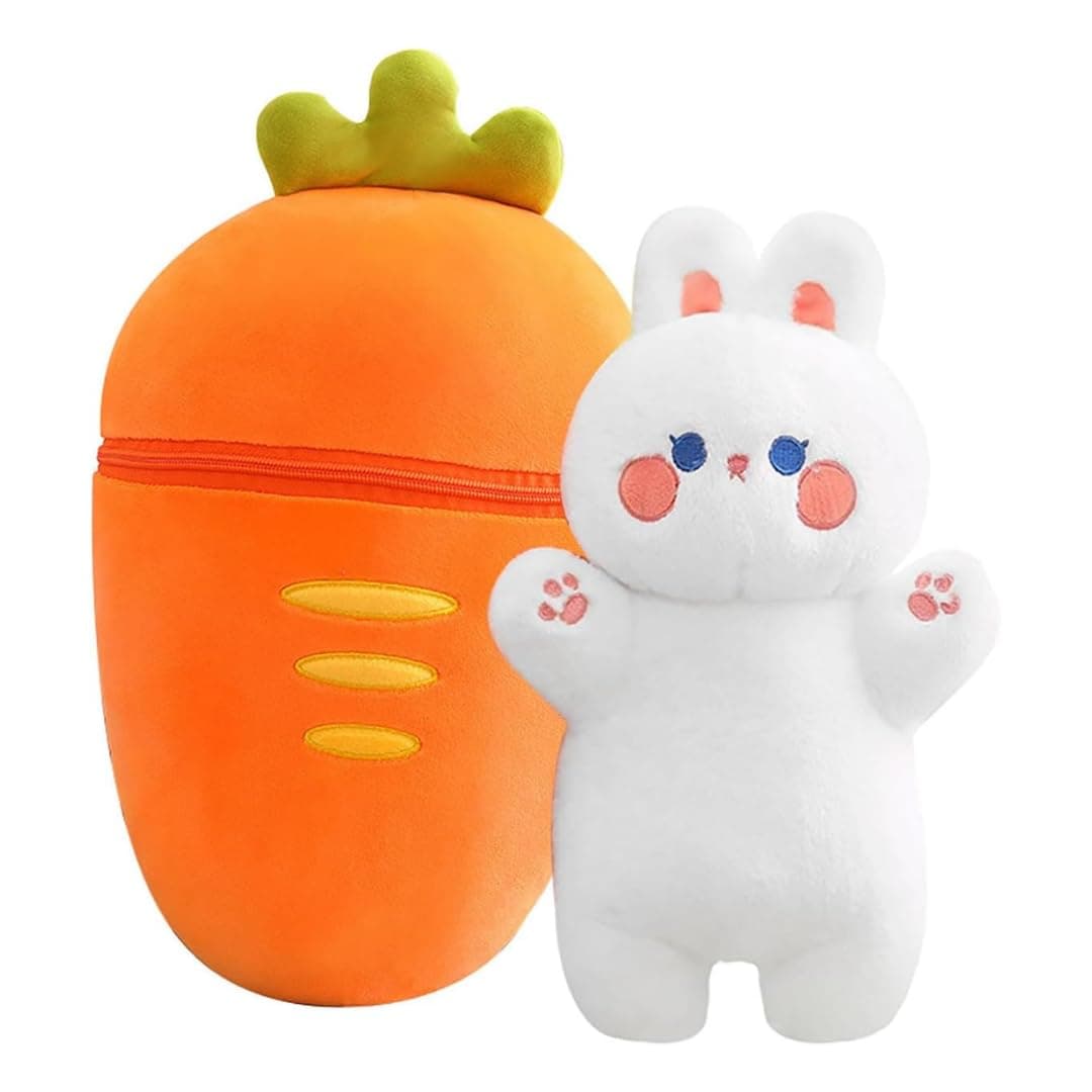 HUG 'n' FEEL SOFT TOYS Rabbit A Huggable Carrot Rabbit Adventure The Perfect Birthday Surprise for Child (Size 30Cm)