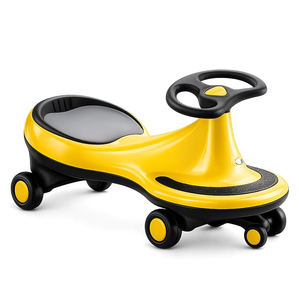 Storio Kids Magic Swing Car Twister Ride on Toy Car with PU Wheels for 3 to 5 Years, 100 Kg Capacity, Birthday Gift for Kids Boys and Girls - Yellow