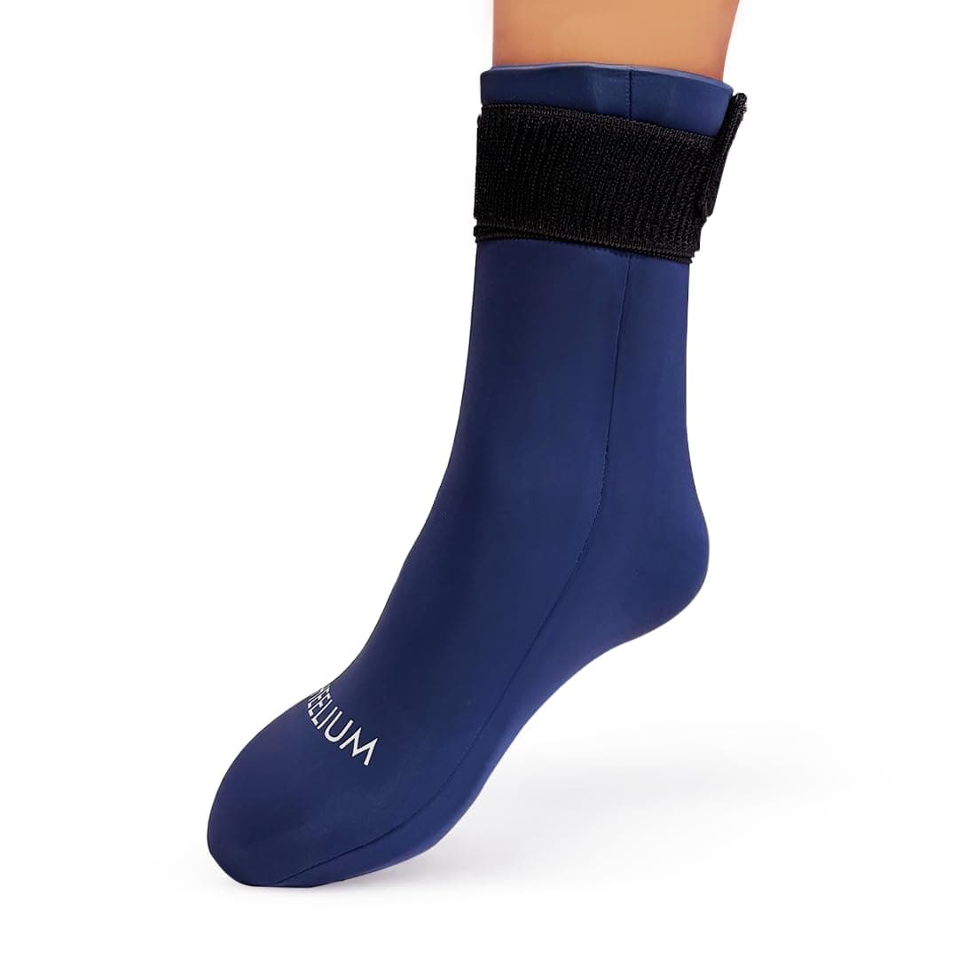 HEELIUM Hot & Cold Therapy Socks for Foot Pain Relief | Reusable Gel Ice Pack Socks for Neuropathy & Plantar Fasciitis | Microwaveable & Freezable | Heel & Arch Pain - 1 Unit (1 Leg Only)