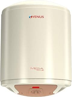 Venus MegaPlus 15Litre Storage Water Heater(Geyser)(Ivory, 4 Star,(BEE)) | Enamel Glasslined Tank | Triple Safety | Suitable for hardwater & Multistorey buildings (8 BARS) | Rust proof