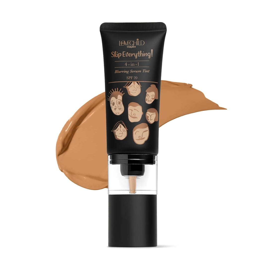Lovechild Masaba Skip Everything Blurring 4 In 1 Serum Full Coverage Skin Tint For All Skin Type, Natural Coverage, For Daily Use, With Sod Technology, Lonely Lioness, 30Ml