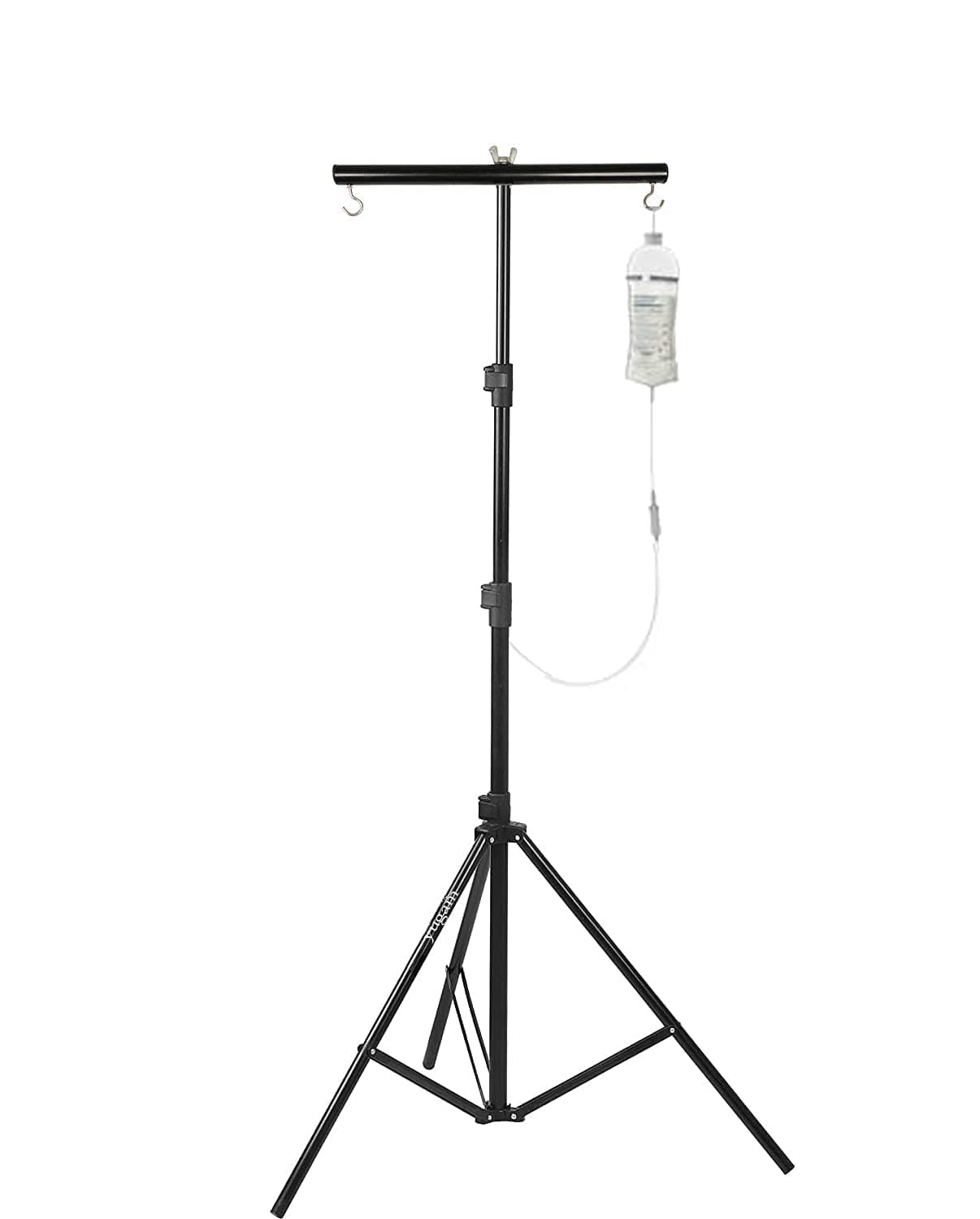 YUGAM Hospital Iron Saline IV drip Glucose Stand 9 Feet For Hospital,Clinic, Home & Multiple Adjustable Hose Stand without Carry Bag & 2 Hook Rod (9ft Stand + 2 Hook Holder)