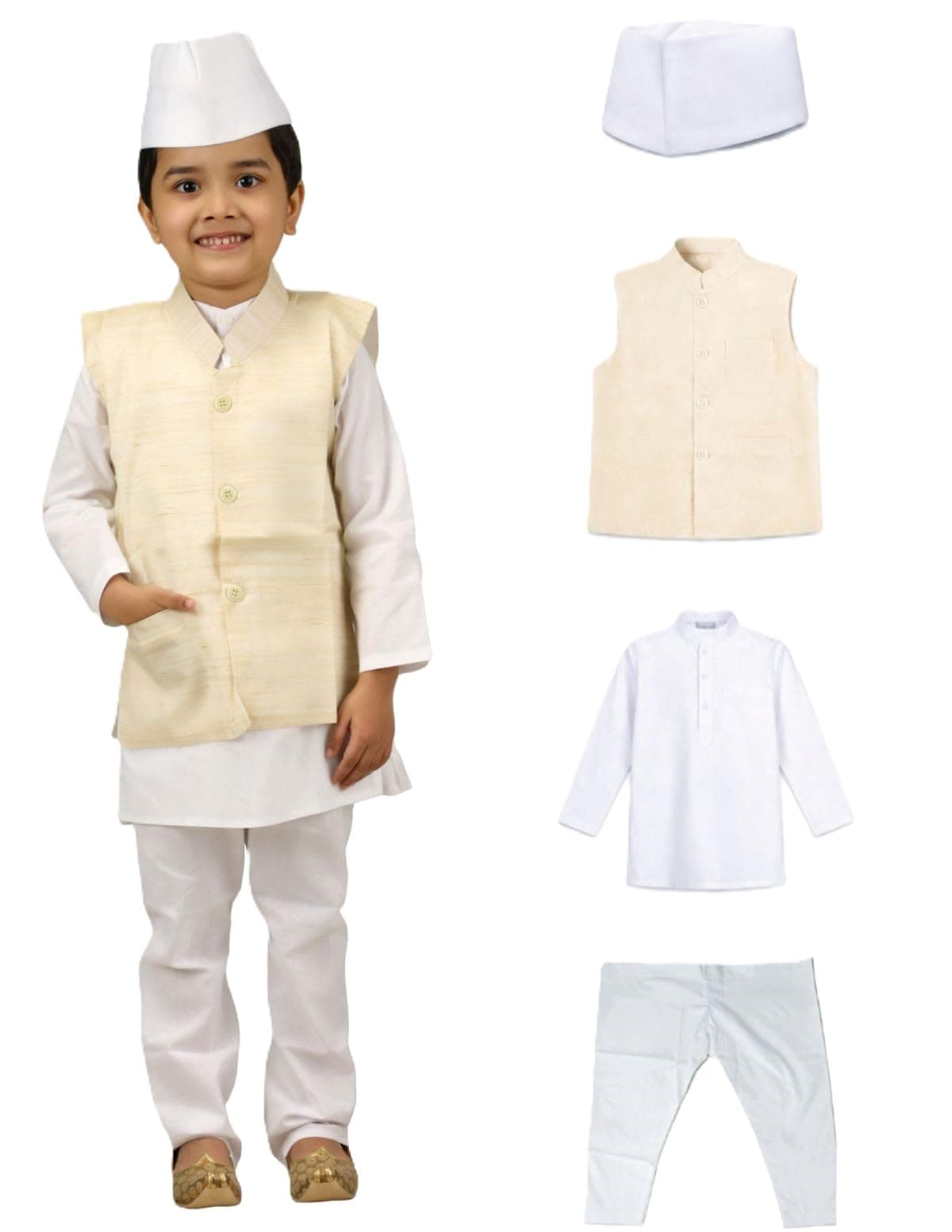 BookMyCostume Jawahar Lal Nehru Panditji Prime Minister Fancy Dress Costume 5-6 years
