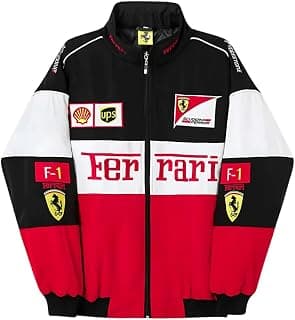 URBAN SKULL F1 Trandy Racing Sport Jacket for Men | Biker Bomber Jacket | Polyester Lightweight Stylish Streetwear | Sportswear Print with Zipper Closer Comfortable Wear for Women Tricolor (S - XXL)
