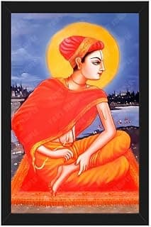 ᴠʀɪɴᴅᴀᴠᴀɴ ᴀʀᴛ Shri Harivansh Mahaprabhu Ji Divya Shant Darshan Wall Art | Black Frame | 4x6 Inch | 10x15 cm