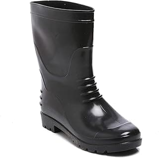 valorous valorous PVC Gumboot Bahubali Black Anti Skid 11 Inch Long Safety Boot Size UK 8 For Farming, Snow, Industrial Safety Gumboots